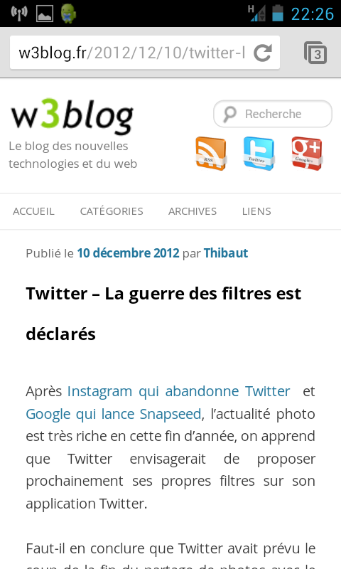 w3blog sous android